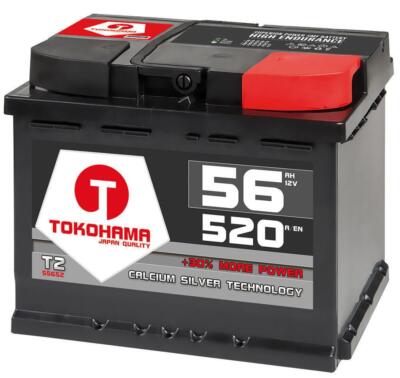 TOKOHAMA Autobatterie 56Ah 12V Starterbatterie ersetzt 53Ah 54Ah 55Ah 60Ah