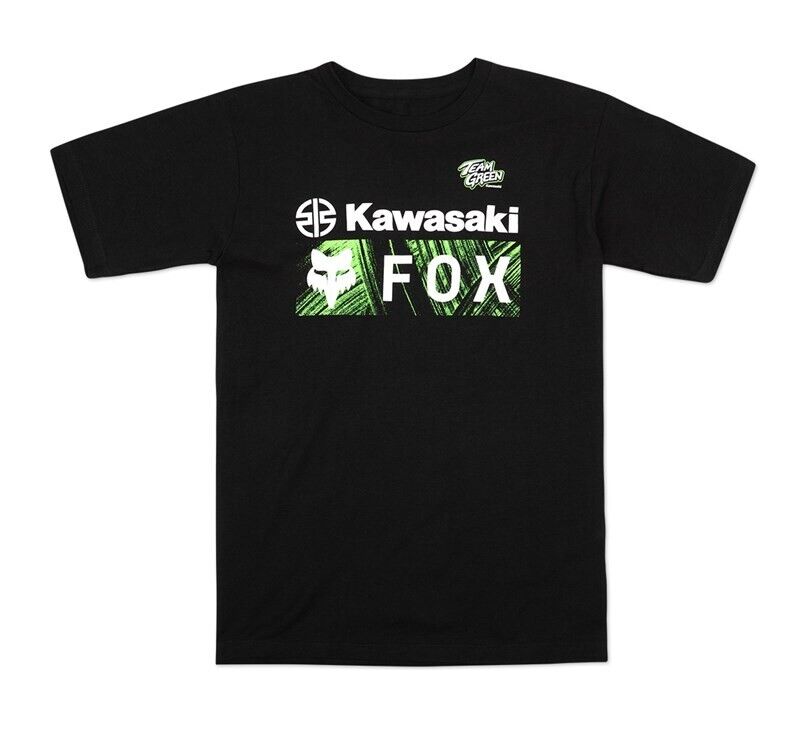 KAWASAKI T-SHIRT MENS XL TEAM GREEN FOX RACING BLACK 32720 KAWASAKI T-SHIRT MENS XL TEAM GREEN FOX RACING BLACK 32720