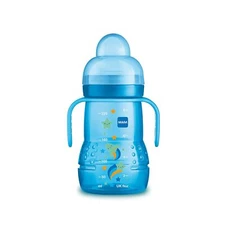 Mam Trainer Cup Baby Sippy Cup Blue 8Oz Easy Transition Non Slip Handle