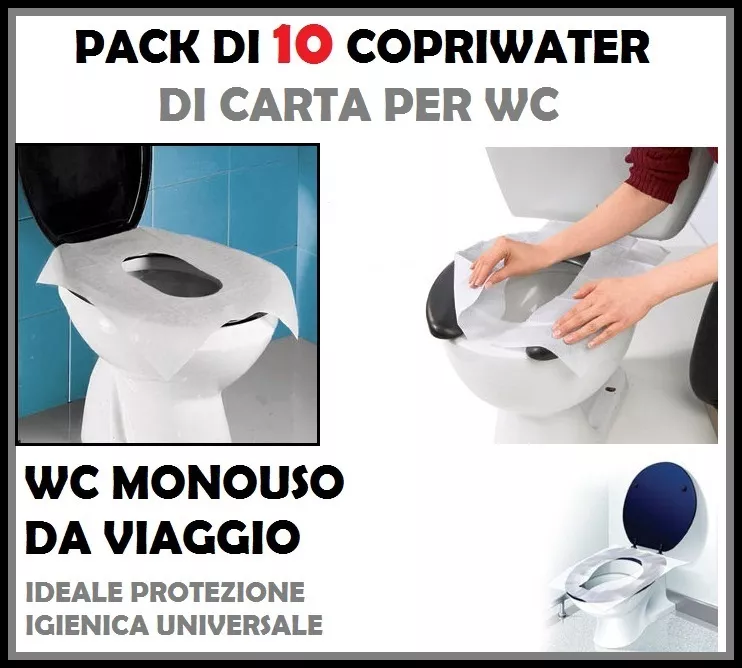 10 COPRIWATER WC DI CARTA MONOUSO COPRI WATER PROTEZIONE IGIENICI TOILETTE  BAGNO