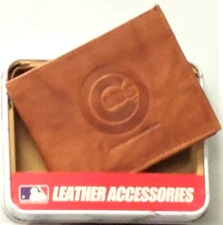 Chicago Cubs Embossed Leather Bi-Fold Wallet New Rico Industries