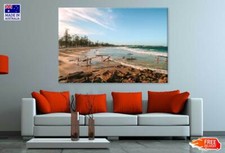Manly Beach & Blue Sky Scenery Wall Canvas Home Decor Australian Made Quality