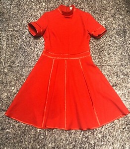 high neck flare dress