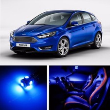 Kit de paquete interior de luz azul LED de 8 piezas para Ford Focus 2012-2015
