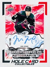 JAN JENIK 2021-22 UD Ice Hockey NHL Premieres Auto Autograph 141/199