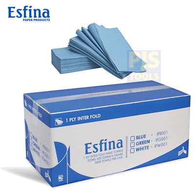 1 Etui x Papierhandtücher blau V Fold Interfold einlagig 3600