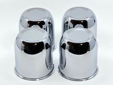4 Push Through Chrome Wheel Center Caps For Trailer Wheel Rims 3.25 Center Bore