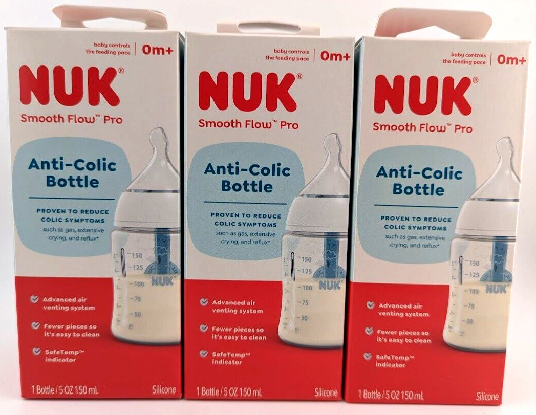 *NEW 3 PACK* NUK Smooth Flow Pro Anti-Colic Baby Bottle - 5o