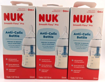 *NEW 3 PACK* NUK Smooth Flow Pro Anti-Colic Baby Bottle - 5oz