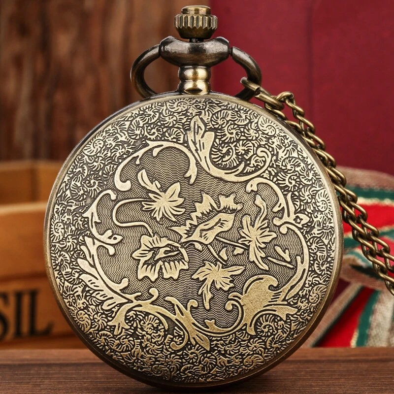 Vintage Pocket Watch Chain Animal Theme Necklace Chain Quartz Movement Watches - Image 4 of 4