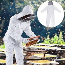 Size_L Beekeeper Full Body Protective Suit Beekeeping Veil Hood Jacket Coat