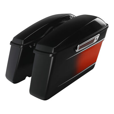 Hard Saddlebags Fit For Harley Road King 14-24 Sunset Orange