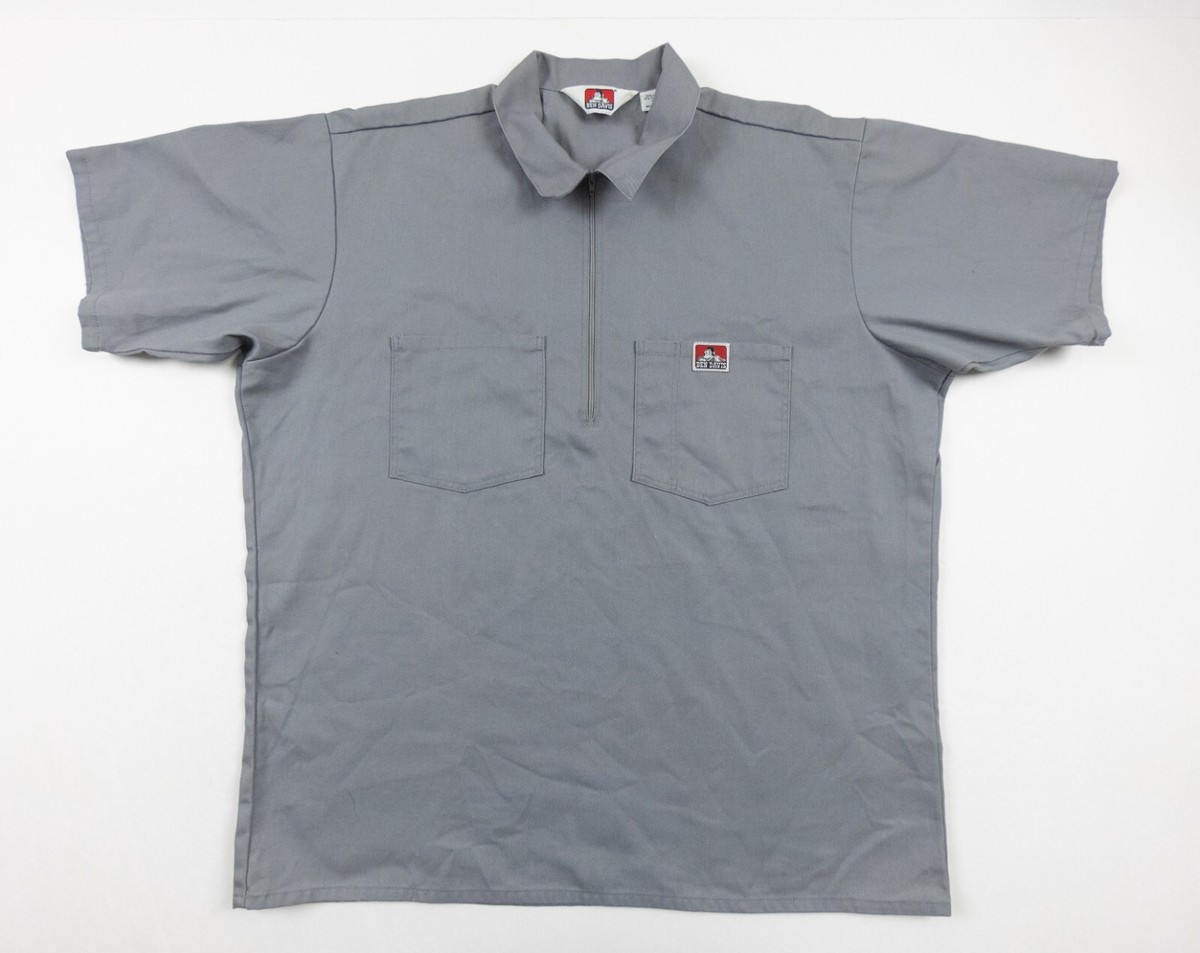 Vintage Ben Davis Shirt Mens XLarge Gray 1/4 Zip Pullover