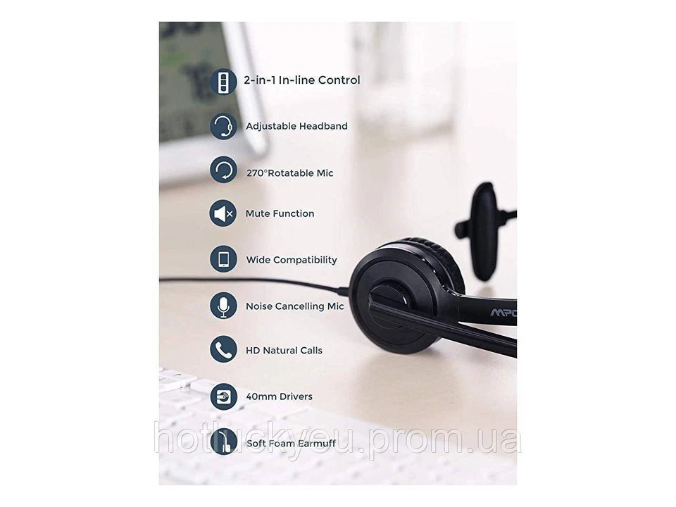 Cuffia Auricolare MPOW BH323A USB + Jack 3.5mm Professionale Per Pc Smartphone - Immagine 4 di 4