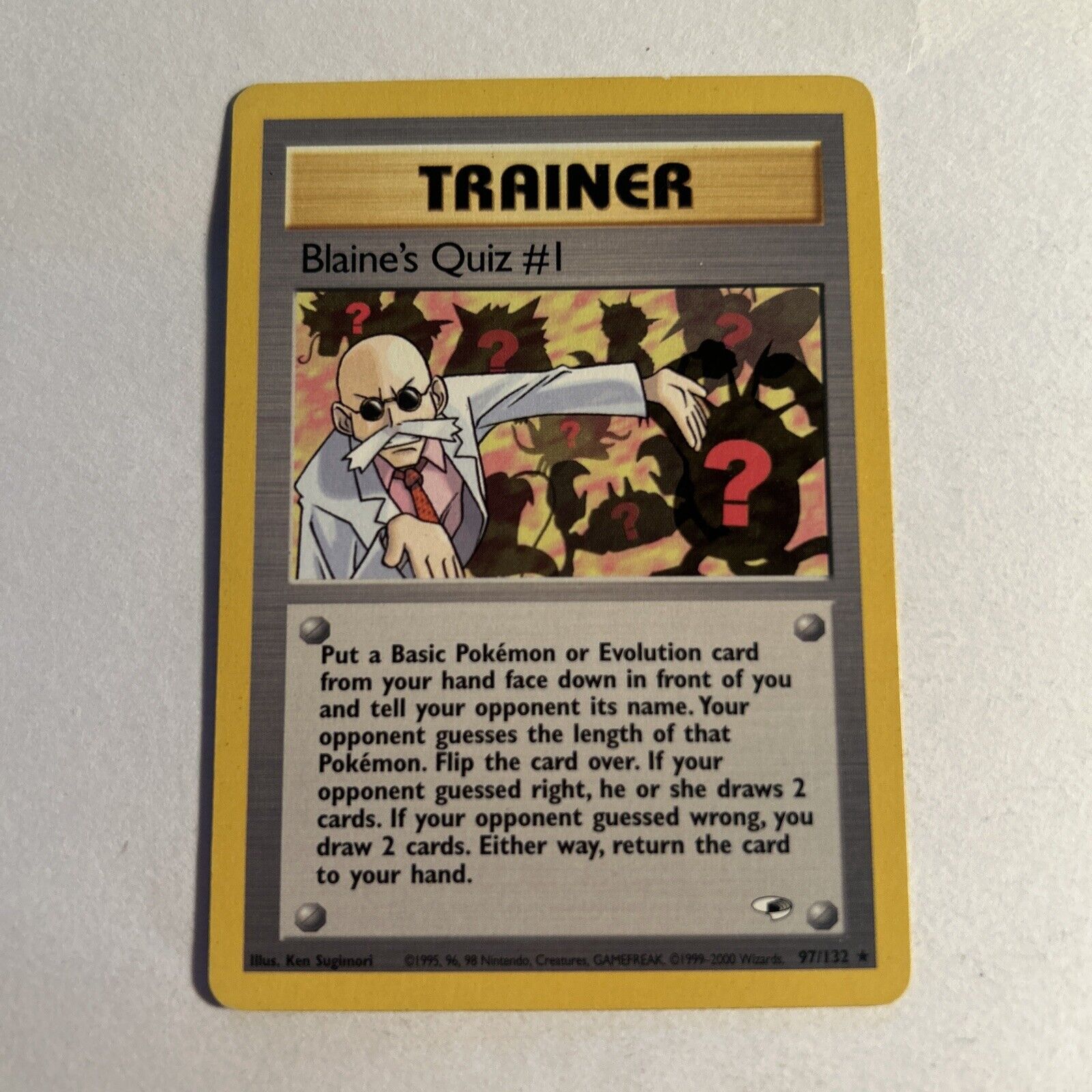 Blaine's Quiz #1  97/132 - Non Holo Rare  Gym Hero’s - Pokémon Card - LP
