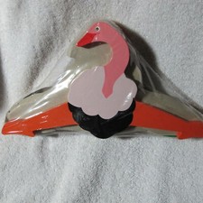 4 Childrens Painted Solid Wood Animal Clothes Hangers Lion Ostrich more LOT NEW