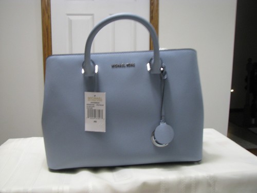 MICHAEL KORS SAVANNAH CINDER,SOFT PINK,DENIM OR PALE BLUE, SATCHEL LEATHER "NWT" - Picture 5 of 20