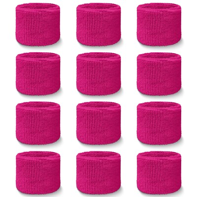 Couver 2-3/4 tall Youth Sports Athletic Cotton Terry Cloth Wristbands, 6 Pairs