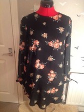 Chic BOOHOO floral design Xmas evening event party dress, 10, 38, 33"L worn once