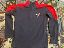 Houston Texans NFL 1/4 Zip Fleece Pullover Youth Size L Large Logo Spell Out