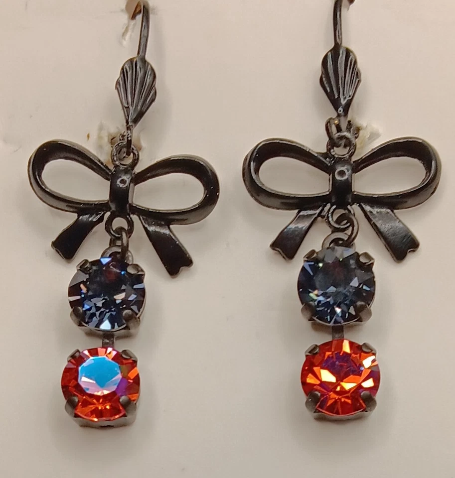 Bow Swarovski Crystal Earrings - Image 3 of 4