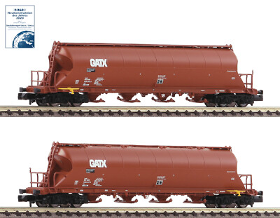 Fleischmann N 849008 Staubsilowagen-Set ''Gattung Uacs'' der GATX - NEU + OVP