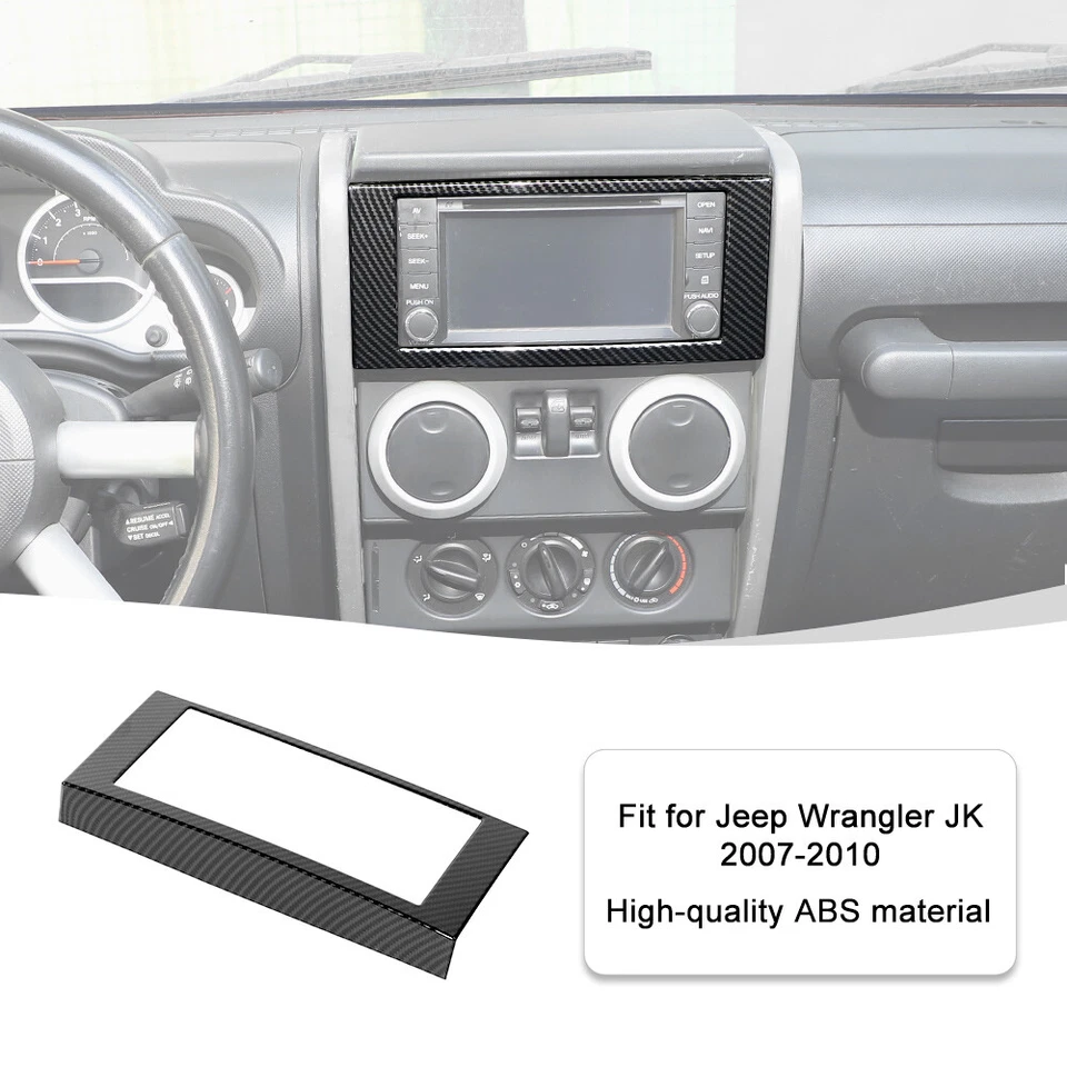 26x Full Set Center Console Trim Cover for Jeep Wrangler JK 2007-10 Carbon Fiber Foto 3 de 4