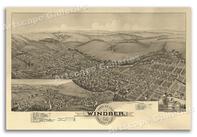 Windber Pennsylvania 1900 Historic Panoramic Town Map - 20x30