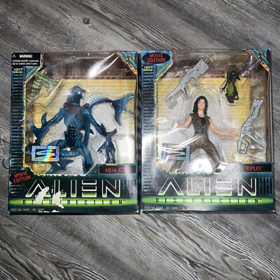 ALIEN RESURRECTION LOT AQUA ALIEN MOVIE EDITION/ RIPLEY 1997 ACTION FIGURES RARE