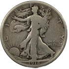 1918-D Denver Walking Liberty Half 50c Very Good VG+