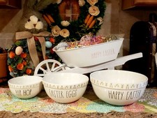 Rae Dunn Happy Easter Nesting Bowls Set of 3 Large Brand New