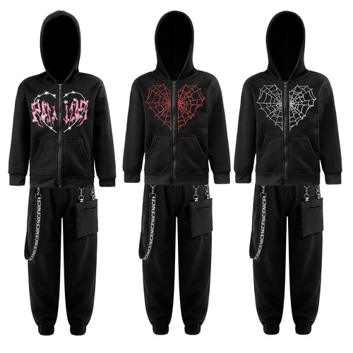 Kids Boys Girls Dance Outfits Youth Sweatshirt And Pants Stage Performance Jazz - Picture 3 of 51