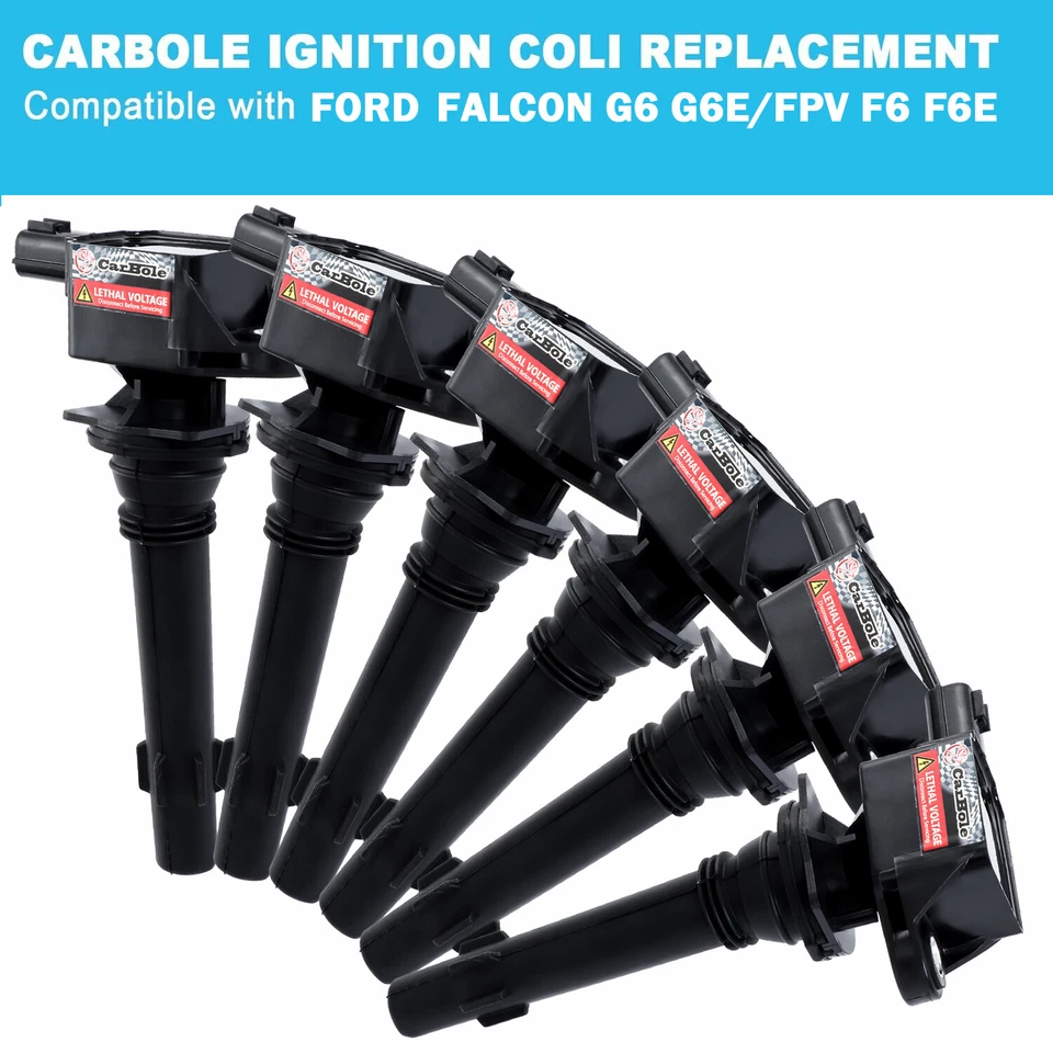 6 Pack Ignition Coil for Ford Falcon 2010 FG Sedan 4.0 i XT/G6/G6E/XR6 4.0L 6cyl - image 2 of 4
