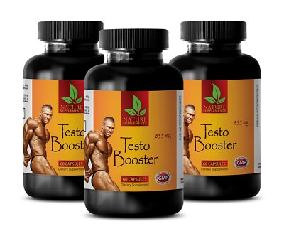 TESTO BOOSTER Bodybuilding Supplements Testosterone Booster 3 Bot 180 Capsules