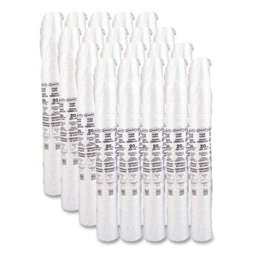 Dart 20J16 Foam Drink Cups, 20 oz, White, 500/Carton (Restricted in CA ...