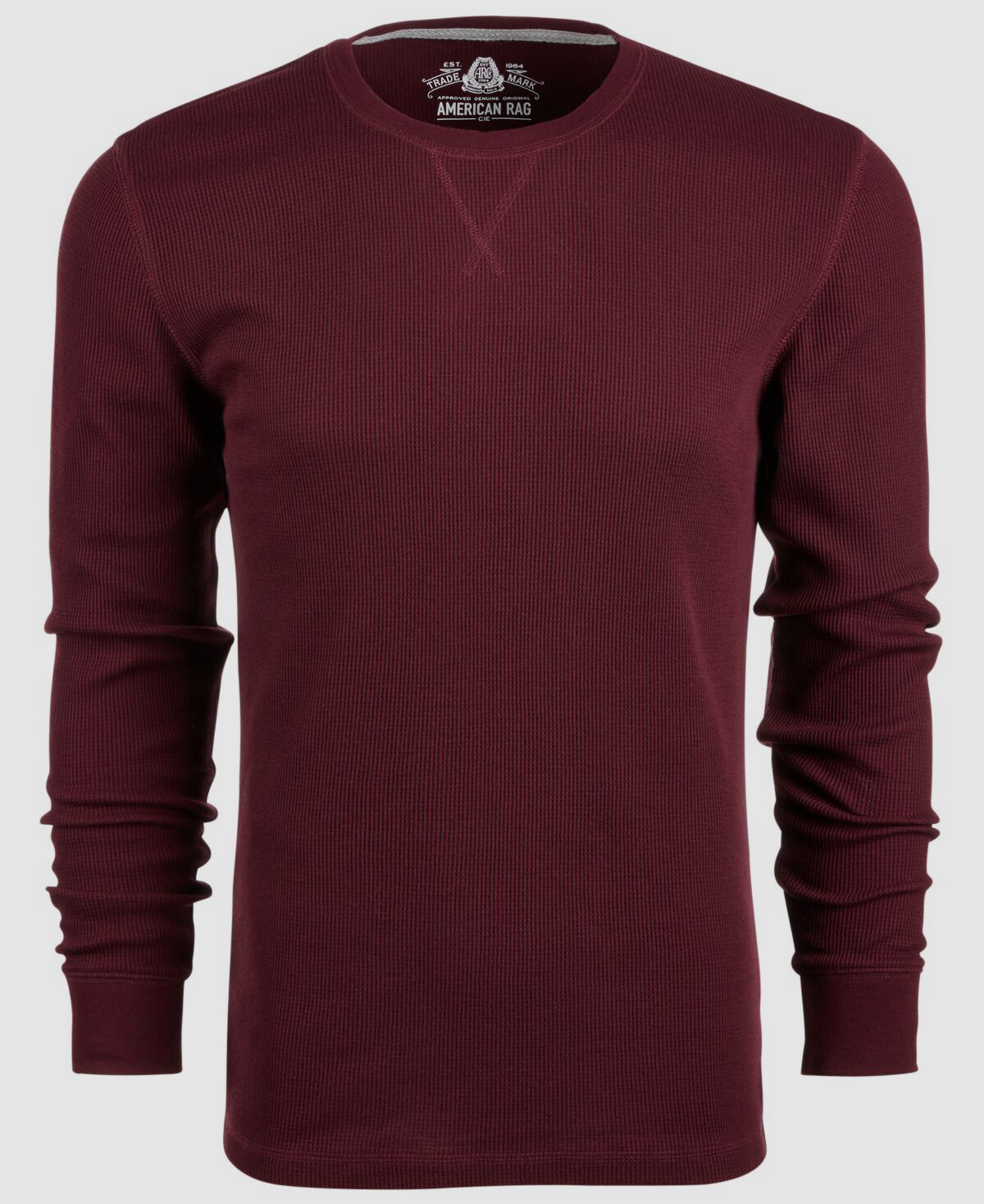 $115 American Rag Men's Brown Thermal Long-Sleeve Crew-Neck Stretch T ...