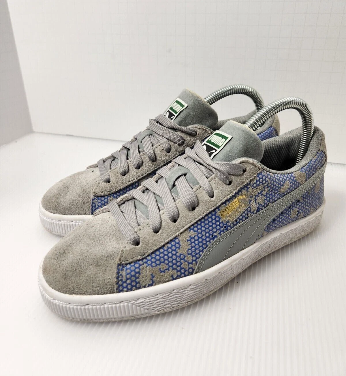 Scarpe da corsa Puma Classics scamosciate bambino 6 5C blu grigio sneakers unisex