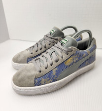 Puma Classic Suede Kids Casual Shoes 6.5C Blue/Gray Running Sneakers