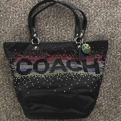 Coach Special Edition Holiday Tote Black with Multicolored Rhinestones ...