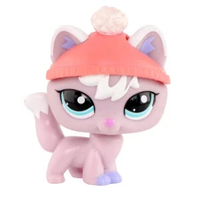 lps Pet Shop Purple Fox #2400 with Hat Who Love Toys Kids Gift Cute Toy