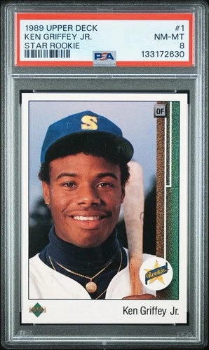 1989 UD Star Rookie Ken Griffey Jr PSA 8 NM-MT Seattle Mariners RC #1     cc23