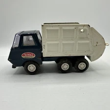 Tonka USA Blue & White Mini Garbage Truck  5.5" Long Pressed Steel 1970s Vintage