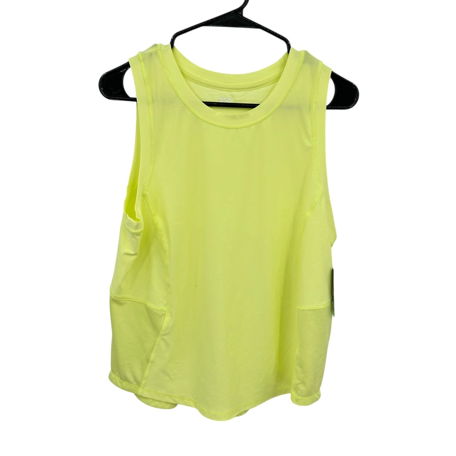 Running Workout Tank Top M Neon Yellow Moisture Wicking Athletic Gym Performance