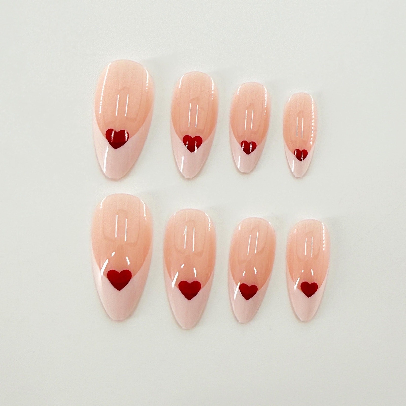 24Pc Romantic French Tip Press-On Nails, Valentine&rsquo;s Day H