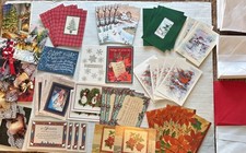 Lot Of 55 New Christmas Cards W/ 52 Envelopes Assorted, Unused, Open Box 80s/90s