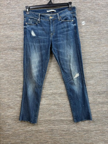 Vince Skinny Jeans Womens Size 29 Blue Distressed Mid Rise Denim Stretch 
