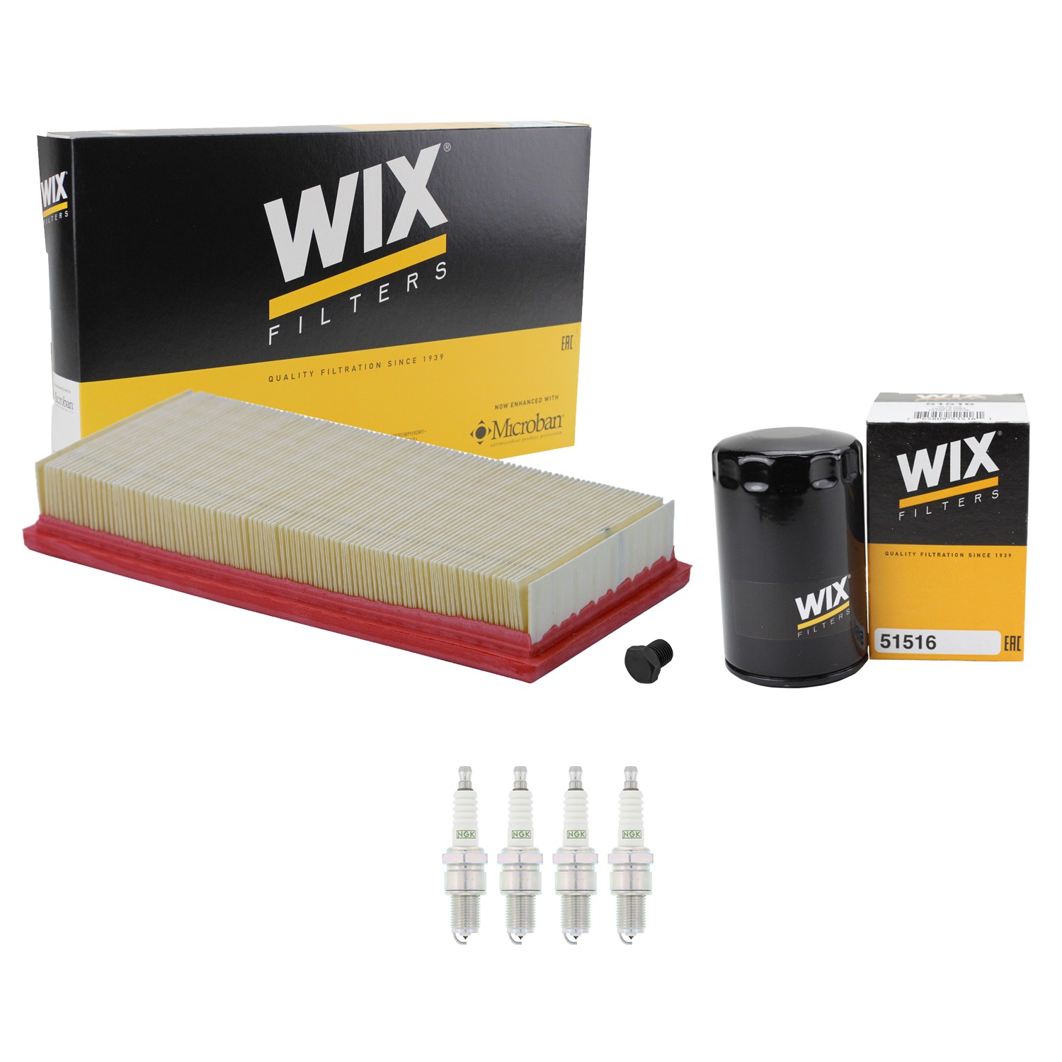 Wix Engine Air Oil Filters  NGK 4 Spark Plug Kit for Cabriolet Jetta Rabbit L4