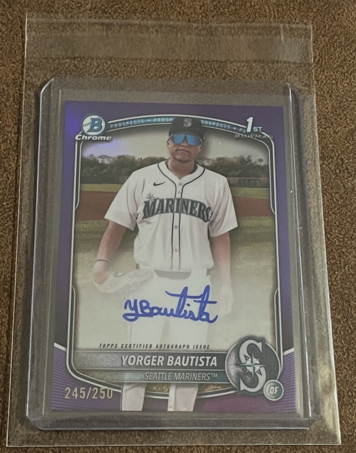 2025 Bowman Chrome Yorger Bautista Purple Refractor Auto /250 CPA-YB