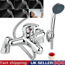 Luxury Bathroom Chrome Sink Bath Filler Tap Shower Mixer Taps with Hand Held Set