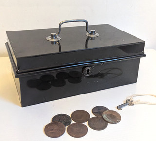 Vintage Metal Cash Money Box Storage Tin Victa Series England